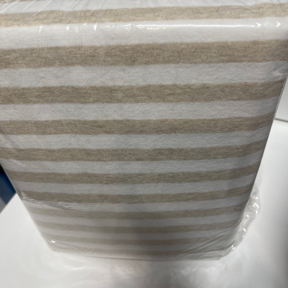 Threshold Striped Jersey 4pc Sheet Set Oatmeal/White Queen